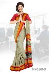 Office Wear Georgette Uniform Sarees