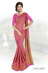 Women Cotton Printed Uniform Sarees
