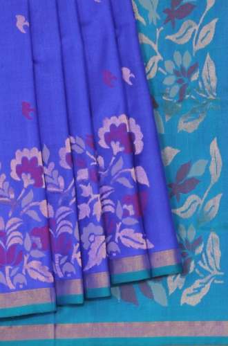 Buy Fancy Uppada Silk Blue Saree At Wholesale