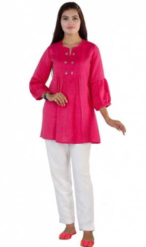 Get Fancy Pink Top At Wholesale Price by Kalanjali Saree Center