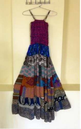 New Ladies Silk Maxi Dress by BHAWANA HANDICRAFT