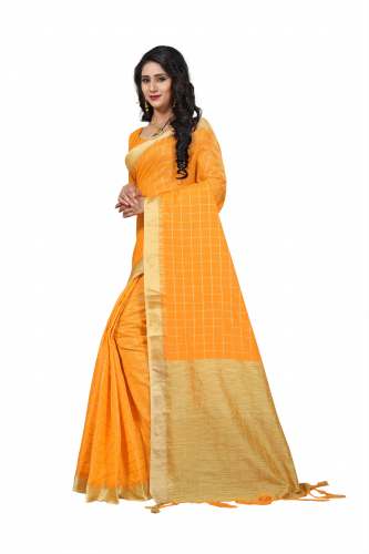 yellow line j card silk saree