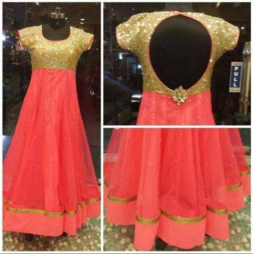 fancy neck anarkali suit