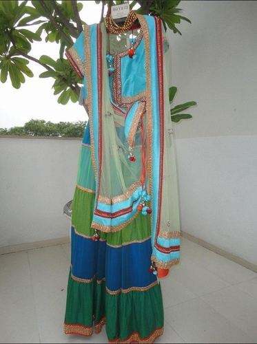 simple multi color lehenga