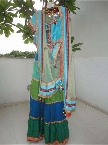 simple multi color lehenga by Hamsa Stitch Crafts