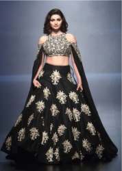 Black Party Wear Brocade Lehenga Choli
