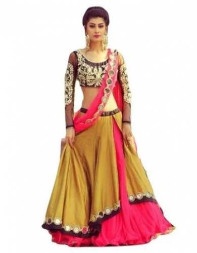 Fancy Multi Color Ruffle Lehenga Choli For Ladies by New Banaras Silk Musuem
