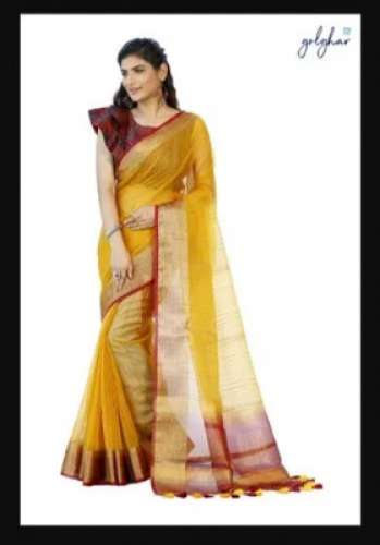 Golden Kora Jute Saree  by G N Bros Sarees Pvt Ltd