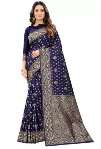 Buy Banarasi Silk Cotton Saree By SATYAM WEAVES by Satyam Weaves