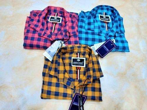 Mens color Check Shirts by Fab India