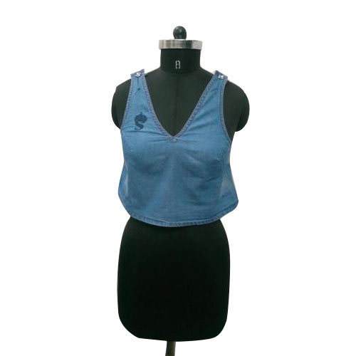 Ladies Denim Crop Top