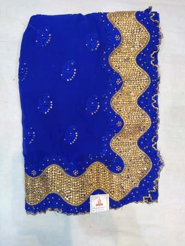 Fancy Pure Blue Georgette Saree by Aradhana Saree Centre
