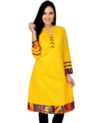 Designer Fancy Yellow Kurti