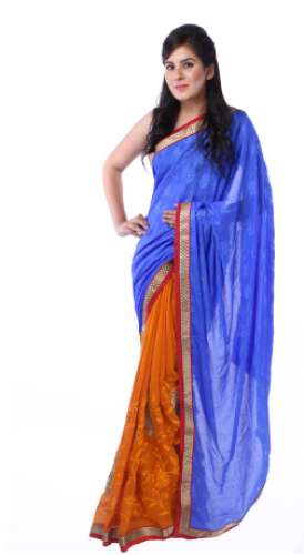 Crepe Chiffon Half Saree by Anjali Boutique