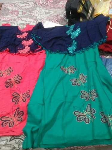 Designer Butterfly Printed Rayon Kurti