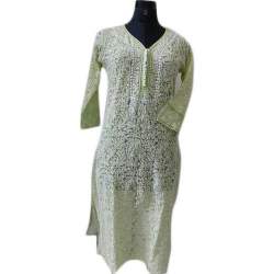 Chikankari green colored Kurti