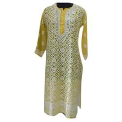 Chikankari long sleeve  Kurti