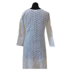 Chikankari long white Kurti