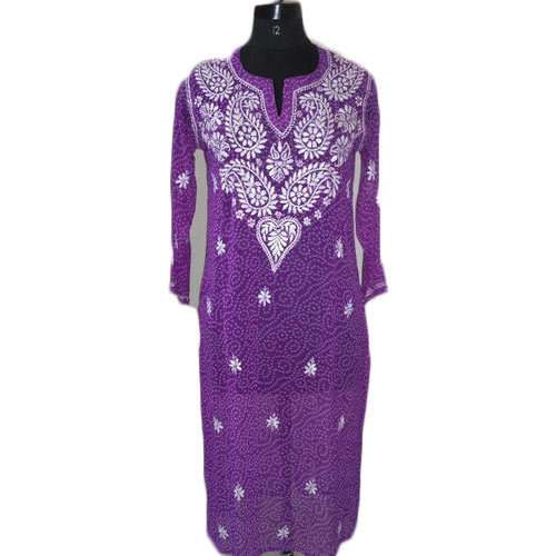 Chikankari PURPLE  Kurti