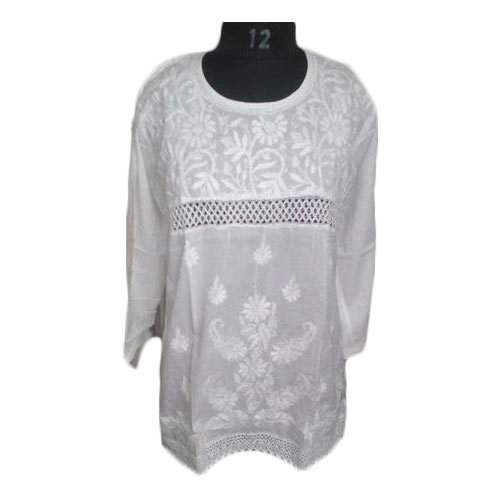 Chikankari Short Kurti 01 by Prakriti Collection
