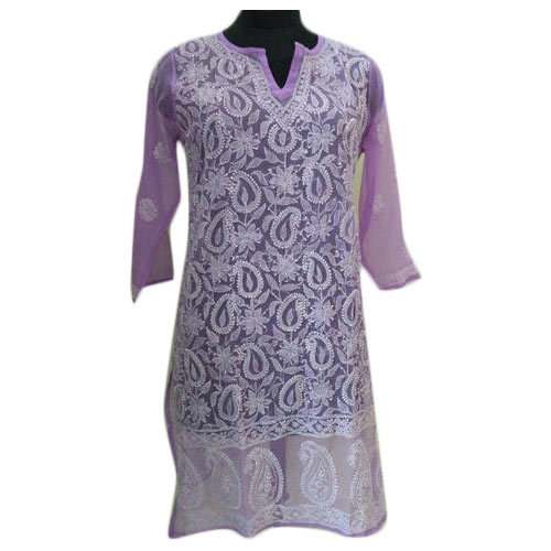 Chikankari V NECK Kurti