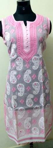 Cotton Sleeveless Embroidered Kurti