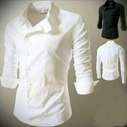 Mens Plain White Cotton Shirt