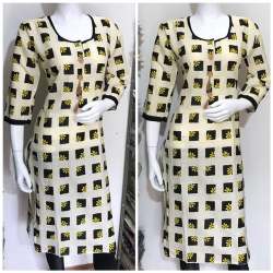 Cotton Floral Print Kurti for Ladies