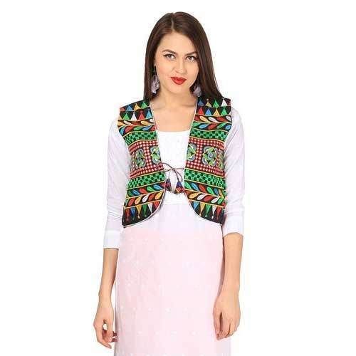 Ladies Cotton Embroidered Short Jacket