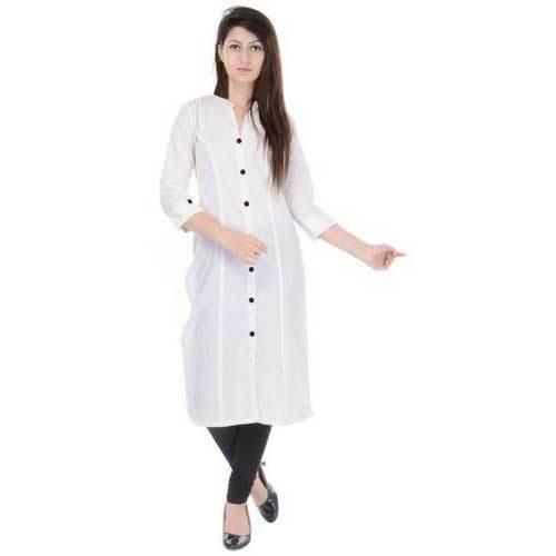 Ladies Khadi Cotton Button Kurti