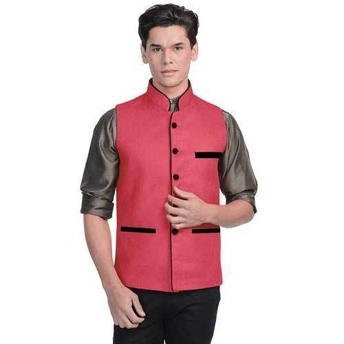 Pink Mens Nehru Jackets by Vastraa Fusion Enterprises