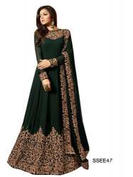Dark Green Georgette Suits