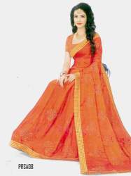 Orange Traditional Border Sarees