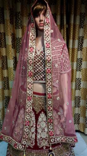Designer Bridal Hand Embroidered Lehenga