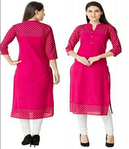 Straight Printed Cotton Kurti for Ladies by MD Sons