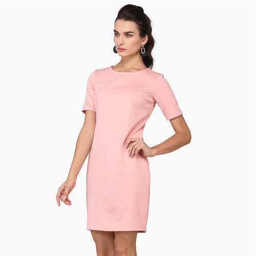 Baby Pink Tee Dress by Amiltus Fashions Private Limited