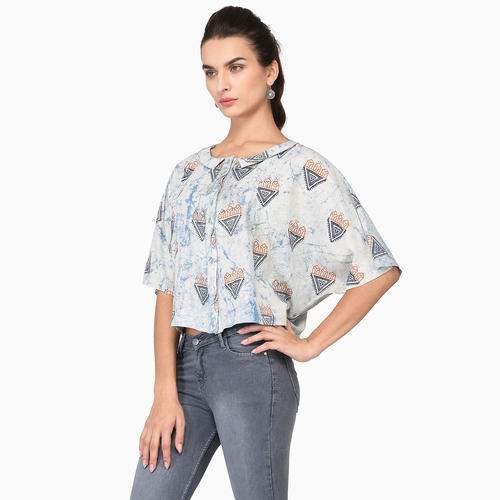 Kimono Sleeve Crop Shirt