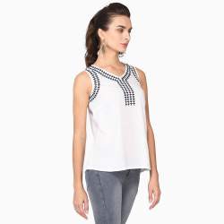 White Sleeveless Top