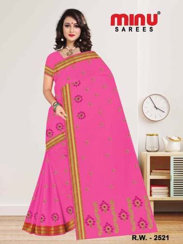 Casual Wear Embroidered Saree by MInu Fashion by Minu Fashion