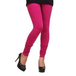 Women Pink Plain Cotton Legging