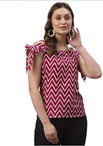 Red Casual Top by Satrani Fashion