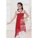 Fancy Red Cotton Printed Kurti 