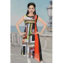 round neck printed kurti
