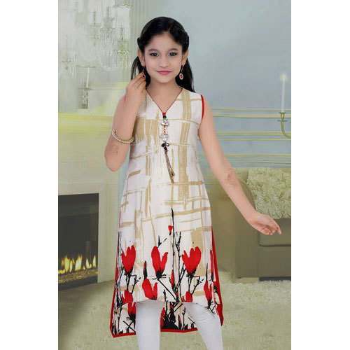 sleeve less printed kurti
