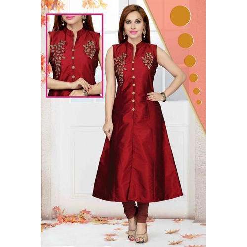 Maroon Silk Kurti by The Fashion Closet