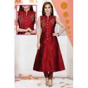 maroon-silk-kurti