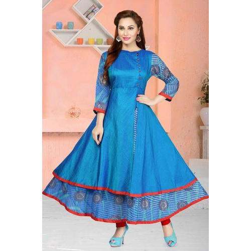 Silk blue kurti by The Fashion Closet