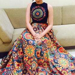 Printed Skirt And Crop Top