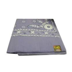 Chikan grey Cotton Saree