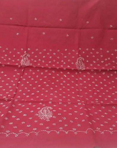 Chikan red Saree